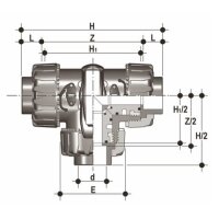 FIP TKD Dual Block Ball Valve PVC-U, DN50, d63, Shut-off...