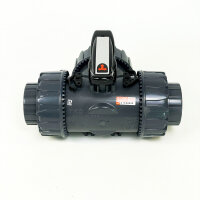 FIP TKD Dual Block Kugelhahn PVC-U, DN50, d63, Absperrventil, beidseitig verschraubt, chemikalienbeständig