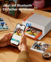 Liene Amber M110 Mini Photo Printer, Dye-Sublimation, Bluetooth, incl. 60 Photo Papers 10x15 cm, 20 Self-Adhesive Photos, 2 Color Ribbons, for iOS & Android
