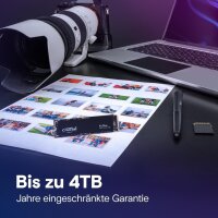 Crucial P3 Plus CT1000P3PSSD801, 1TB M.2 PCIe 4.0 NVMe SSD, bis 5000 MB/s Lesen, 3600 MB/s Schreiben, für Laptop & Desktop
