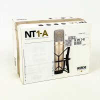 Rode NT-1A large-diaphragm condenser microphone, 1-inch cardioid capsule, gold-plated, elastically mounted