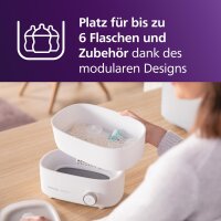 Philips Avent SCF293/00 Baby Bottle Sterilizer & Dryer, chemical-free, 99.9% germ reduction, space for 6 bottles & accessories