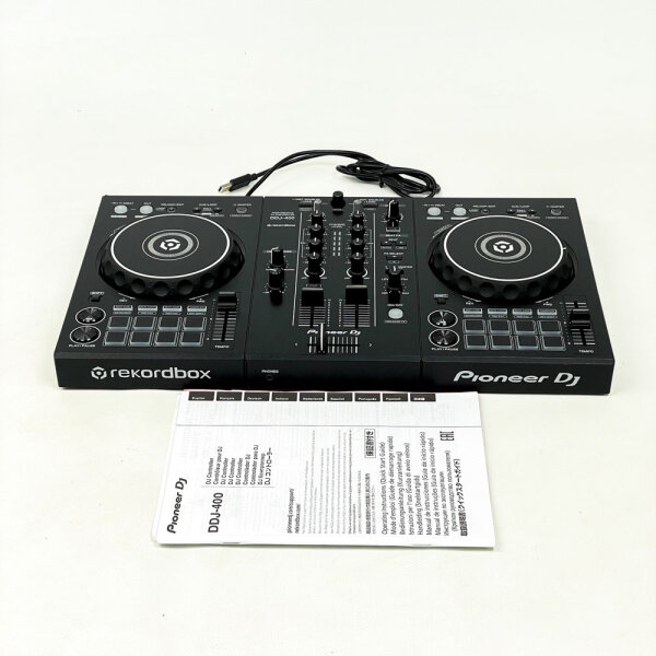 Pioneer DJ DDJ-400, 2-Kanal DJ-Controller, Schwarz, für rekordbox, mit Performance Pads und Jogwheels