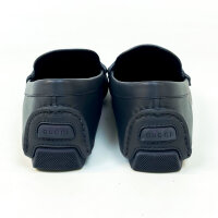 Gucci Herren Mokassin AAFU2, dunkelblaues Leder, Größe 41.5, Web-Detail, eleganter Slipper