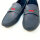 Gucci mens moccasin AAFU2, size 44, dark blue leather, web detail, elegant slipper
