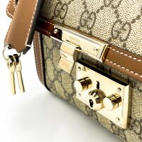 Gucci Small Padlock Handbag, 838999 FAD6L 9758, Shoulder Bag, Leather, Gold-Tone Details, Detachable Shoulder Strap