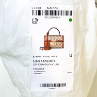Gucci Small Padlock Handbag, 838999 FAD6L 9758, Shoulder Bag, Leather, Gold-Tone Details, Detachable Shoulder Strap