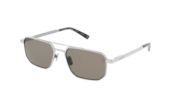 Davidoff DATS120-01 mens sunglasses, silver-colored, 56 mm lenses, 18 mm bridge, 145 mm temples, smoke grey lenses