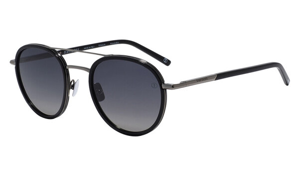 Davidoff DAPS129-01 Herren-Sonnenbrille, 52mm Gläser, 22mm Steg, 145mm Bügel, schwarz, rauchgraue Verlaufsgläser