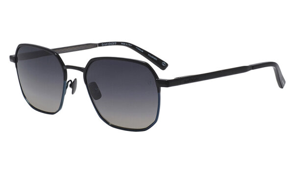 Davidoff DATS121-03 Herren-Sonnenbrille, 55 mm Gläser, 20 mm Steg, 145 mm Bügel, schwarz, blaue Verlaufsgläser