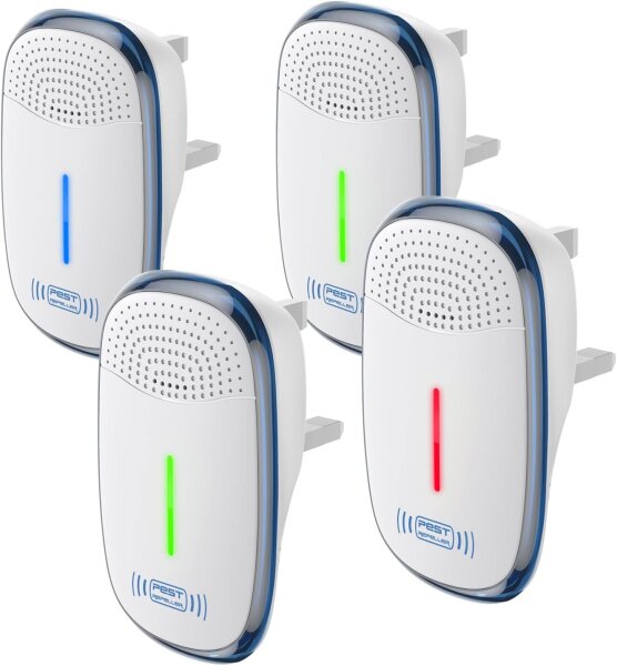 P4 Ultrasonic Pest Repeller 4-Pack, Plug-in Mouse Repellent, Chemical-Free, for Mice and Insects