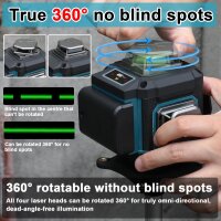 3D cross line laser with 16 lines, self-leveling, including tripod, rechargeable, multi-function leveling device