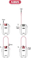 ABUS Combiflex Rest 105+ CHR cable lock – combination lock for skis, helmets, strollers, luggage, flexible, compact