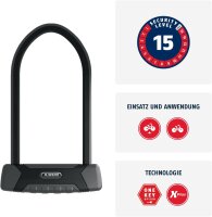 ABUS Granit XPlus 540 U-lock, 230 mm, SH B holder, XPlus cylinder, security level 15, bicycle lock