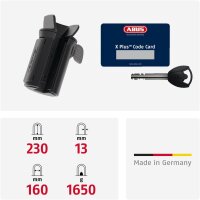 ABUS Granit XPlus 540 U-lock, 230 mm, SH B holder, XPlus cylinder, security level 15, bicycle lock