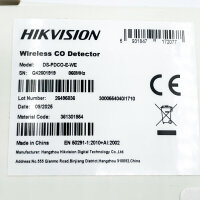 Hikvision DS-PDCO-E-WE, wireless CO detector, carbon monoxide sensor, compatible with AX PRO wireless alarm system, 868 MHz