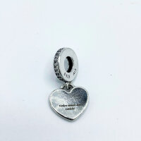 Pandora Moments 798761C01 Heart Charm Pendant, Sterling Silver, Engraved, Cubic Zirconia, Charm for Bracelet