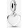 Pandora Moments 798761C01 Heart Charm Pendant, Sterling Silver, Engraved, Cubic Zirconia, Charm for Bracelet