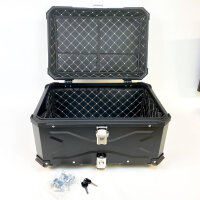 Aluminum motorcycle top case, black waterproof travel...
