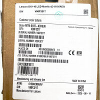 Lenovo D19-10 Monitor, 18,5 Zoll, HD 1366x768, LED, 60 Hz, HDMI & VGA, schlankes Design