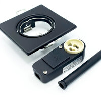 Philips Peridot LED GU10 3er-Set, quadratische Einbaustrahler, schwarz, Aluminium, versenkbar, Deckenleuchte
