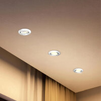 Philips Peridot LED GU10 3-pack, square recessed spotlights, white, aluminum, swiveling, ceiling light