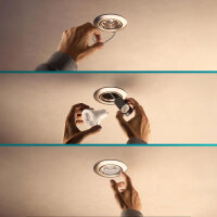 Philips Peridot LED GU10 3-pack, square recessed spotlights, white, aluminum, swiveling, ceiling light