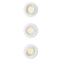 Philips Peridot LED GU10 3-pack, square recessed spotlights, white, aluminum, swiveling, ceiling light