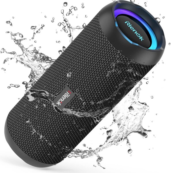 RIENOK S1 Mini Bluetooth Speaker, 30W, Portable, Bluetooth 5.3, Stereo, Strong Bass, IPX7 Waterproof, Wireless