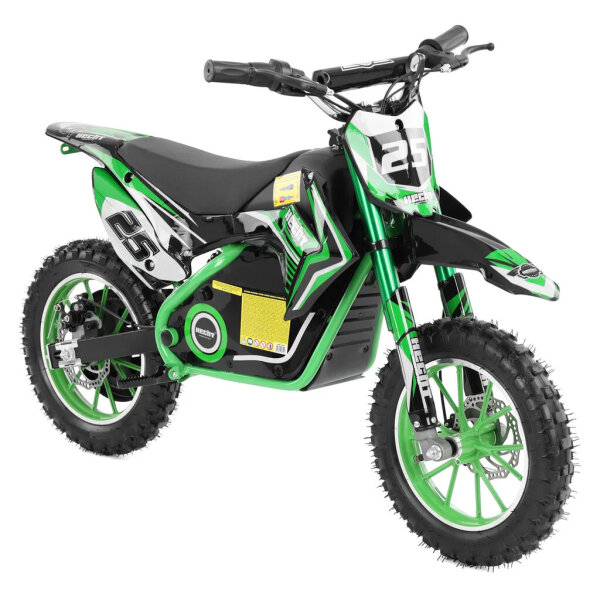 HECHT 54501 Kinder Elektro Pocketbike, 500W, 36V 8Ah Akku, 25 km/h, Motorrad, grün, für Kinder