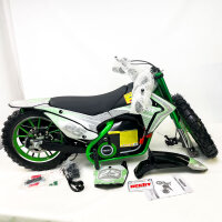 HECHT 54501 Kinder Elektro Pocketbike, 500W, 36V 8Ah Akku, 25 km/h, Motorrad, grün, für Kinder