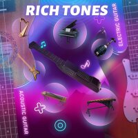 Smart Guitar SG7, MIDI-Gitarre, Schwarz, integrierter Lautsprecher, kabellos, Touch-Display, Lernfunktionen