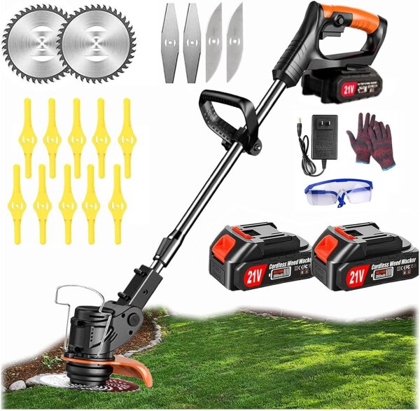 YY-GCJ00 Cordless Grass Trimmer 12V 98VF, Telescopic, Lawn Edger, Brush Cutter Set, Adjustable, Cordless
