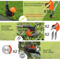 YY-GCJ00 Cordless Grass Trimmer 12V 98VF, Telescopic,...