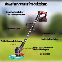 YY-GCJ00 Cordless Grass Trimmer 12V 98VF, Telescopic, Lawn Edger, Brush Cutter Set, Adjustable, Cordless