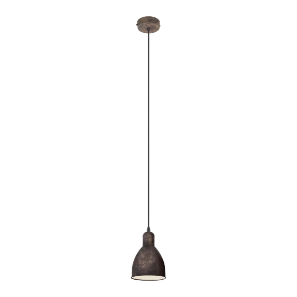 EGLO PRIDDY1 49492 Vintage pendant light, E27, 40W, 220–240V, rustic brown, Ø 15.5 cm, height 110 cm, indoor lamp