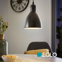 EGLO PRIDDY1 49492 Vintage pendant light, E27, 40W, 220–240V, rustic brown, Ø 15.5 cm, height 110 cm, indoor lamp