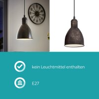 EGLO PRIDDY1 49492 Vintage pendant light, E27, 40W, 220–240V, rustic brown, Ø 15.5 cm, height 110 cm, indoor lamp