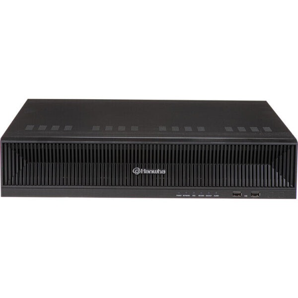 Hanwha Vision XRN-1620SB1, 16-channel NVR, network video recorder, 4K resolution, HDMI/VGA, H.265, PoE support