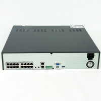 Hanwha Vision XRN-1620SB1, 16-channel NVR, network video recorder, 4K resolution, HDMI/VGA, H.265, PoE support