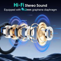 STECEi HD65 Sport In-Ear Bluetooth 5.4 Headphones, 75h Battery, HD Microphone, Ear Hooks, IP7 Waterproof, Blue