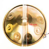 Steel Tongue Drum Rain, 9 Töne, goldene Handpan...
