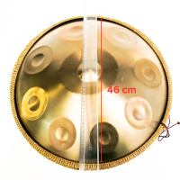 Steel Tongue Drum Rain, 9 Töne, goldene Handpan für Anfänger, Percussion-Instrument aus Stahl