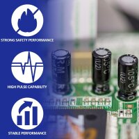 50x Nichicon Aluminum Electrolyte Capacitors, 470 µF, 100 V, Radial, Bedrachtet, 16x35.5 mm