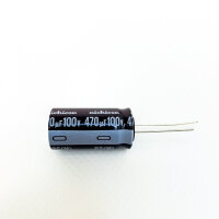 50x Nichicon Aluminum Electrolyte Capacitors, 470 µF, 100 V, Radial, Bedrachtet, 16x35.5 mm