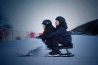 STIGA Snowracer King Size GT, steering sled for 2 people,...