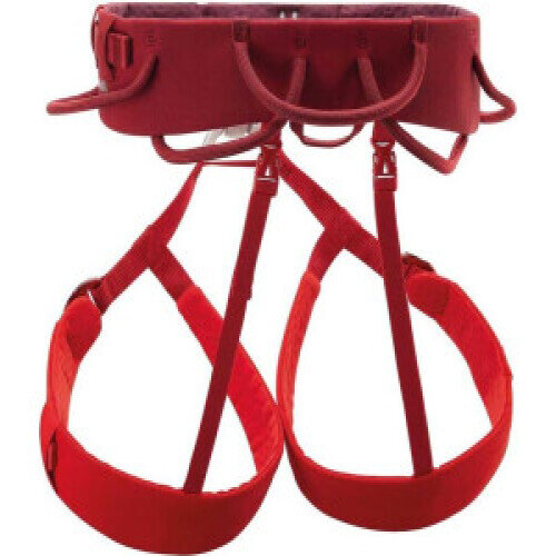 Petzl Adjama C022CA02 Unisex Climbing Harness, Size L, Comfortable, Adjustable, for Multi-Pitch Use, Dark Red
