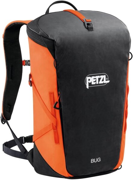 Petzl BUG S073AB01 Climbing Backpack, 18L, Orange/Black, compact, lightweight, for day trips and multi-pitch climbs