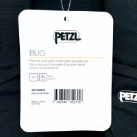 Petzl BUG S073AB00 Kletterrucksack 18L, kompakt, robust, für Tagestouren, Farbe Schwarz