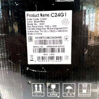 AOC C24G1 Gaming-Monitor, 24 Zoll, Full-HD, 1 ms, 144 Hz, Curved, HDMI/DP, Schwarz/Rot, Rückseite beschädigt